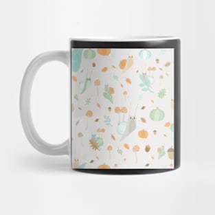 Cottagecore Pumpkin Snails Pattern Mug